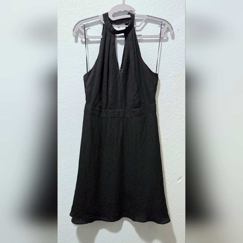 Express Elegant Black Halter Dress
